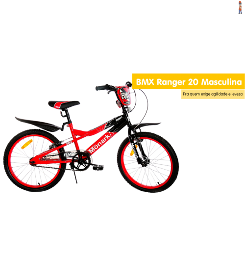 Bicicleta Monark BMX R masculina aro 20 aço infantojuvenil