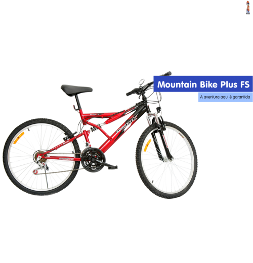 Bicicleta Monark M. Bike Plus Aro 26 full suspension 21vel
