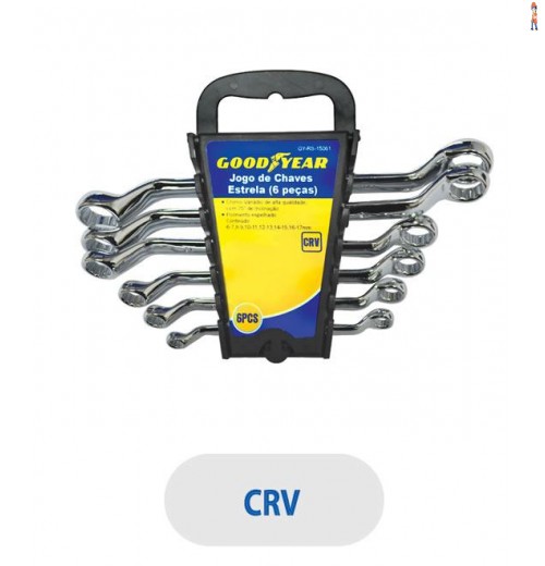 Jogo de Chaves Estrela GOODYEAR - 6 peças - GY-RS-15061