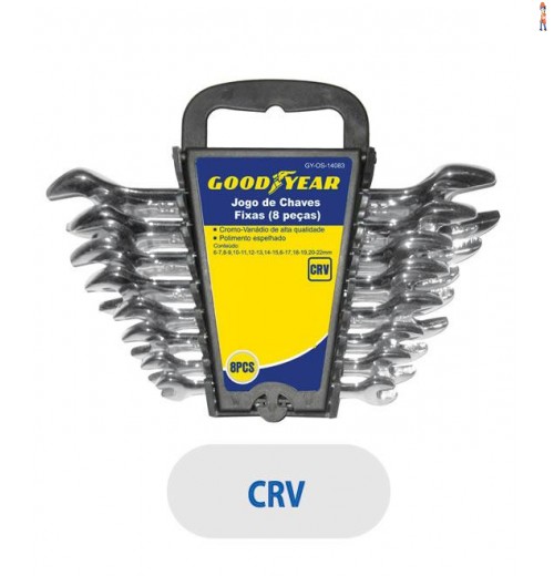 Jogo de Chaves Fixas GOODYEAR - 10 peças - cod: GY-OS-14084