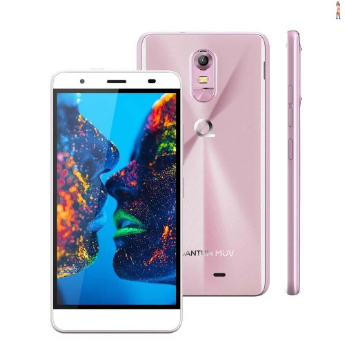 Smartphone Quantum MÜV PRO Rosa com 32GB, Dual Chip, Tela HD TrueView de 5.5", Câmera 16MP, 4G, Wi-Fi, Android 6.0 e Processador Octa Core