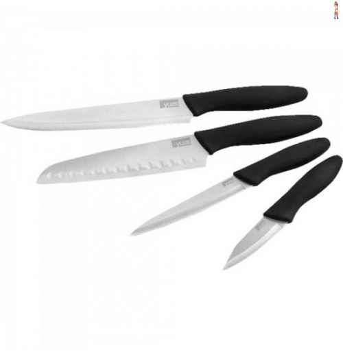 Kit Facas Titanium Silver Preto / Prata Yuze