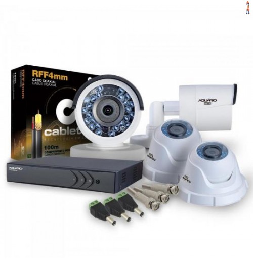 Kit 4 Câmeras E Dvr Para Cftv Aquario