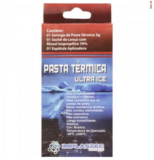 Pasta Térmica Kit Ultra Ice 3G Branca Implastec