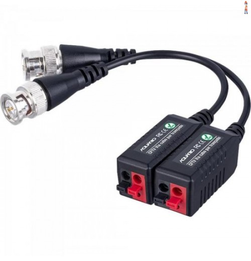 Conversor De Video Balun P/ Câmera De Segurança Cftv Vbl-01 Preto Aquario