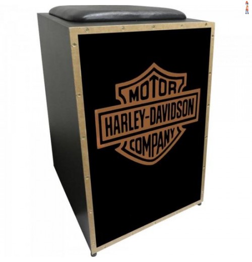 Cajon Acústico Inclinado Profissional K2 Cor-007 Harley Davidson Jaguar