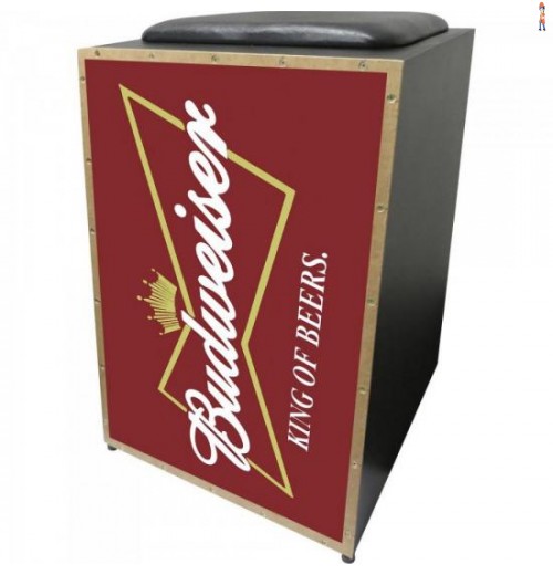 Cajon Eletroacústico Inclinado Profissional K2 Cor-001 Eq Budweiser Jaguar
