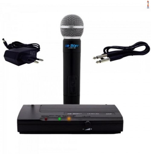 Microfone S/ Fio Fonte Bivolt Ls901Ht Preto Leson