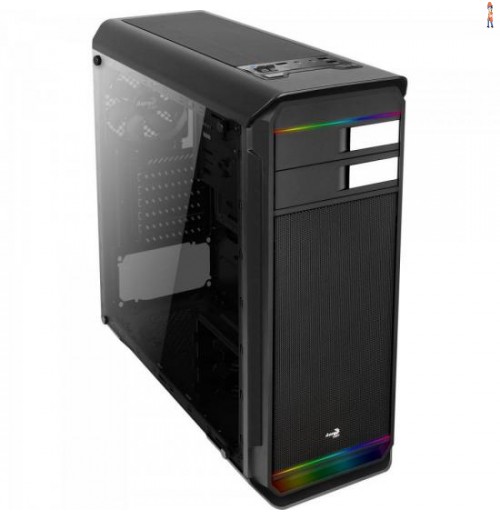 Gabinete Mid Tower Rgb C/ Led Aero-500G Preto Aerocool