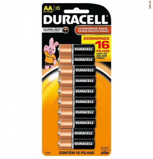 Pilha Alcalina Com 16 Unid. Aa Duracell
