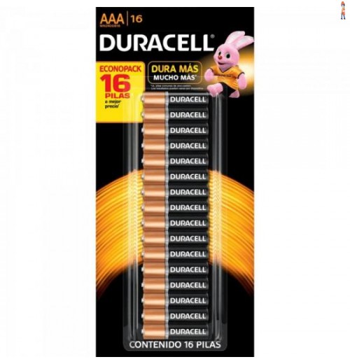 Pilha Alcalina Pequena Com 16 Unid. Aaa Duracell