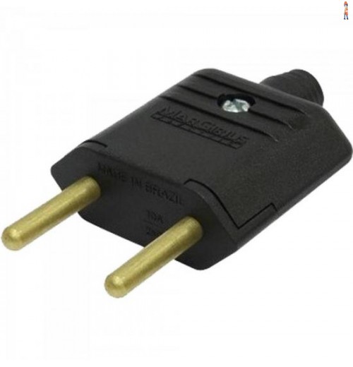 Plugue 2P 10A Preto Margirius