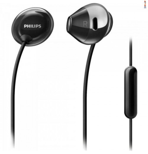 Fone De Ouvido Intra Auricular Com Microfone She4205Bk/00 Preto Philips