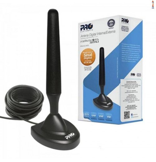 Antena Vhf/Uhf Prohd-2400 Omni Preto Proqualit
