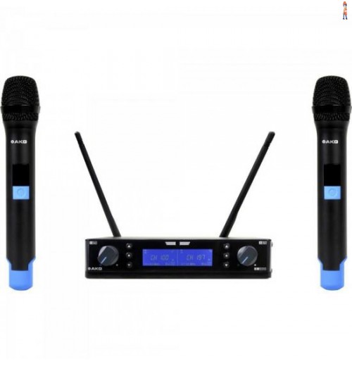 Microfone Wireless Sem Fio Duplo Km200 Preto Akg