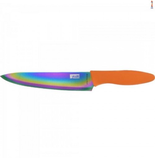 Faca Em Aço Inox Revestida Em Titânio Chef 8" Laranja Yuze