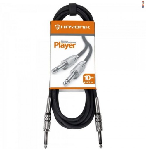 Cabo Para Guitarra P10 X P10 10M Player Preto Hayonik