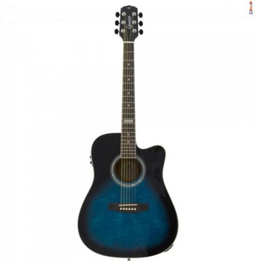 Violão Eletroacústico Dreadnought Folk Cutaway Aço Gf-1D Ceq Dark Blue Burst Giannini