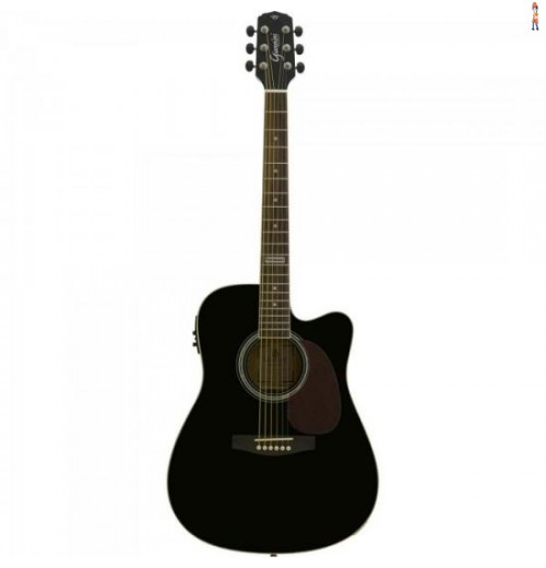 Violão Eletroacústico Dreadnought Folk Cutaway Aço Gf-1D Ceq Preto Giannini
