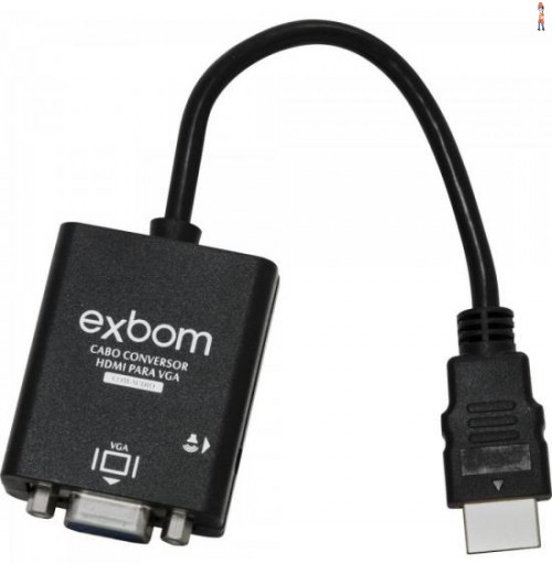 Cabo Conversor Hdmi X Vga Com Áudio Cc-Hv100 Preto Exbom