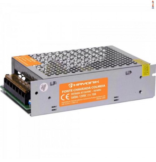 Fonte Colmeia 10A Bivolt Chaveada Ftc1210 Hayonik