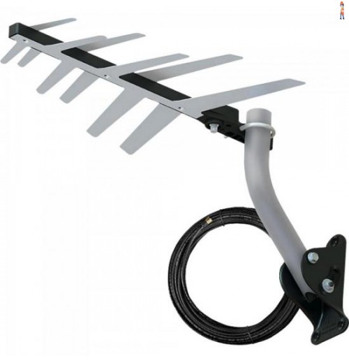 Antena Externa Tv 2 Em 1 Uhf/Hd Com Cabo Exclusivo Full Hd Dtv-1500 Aquario