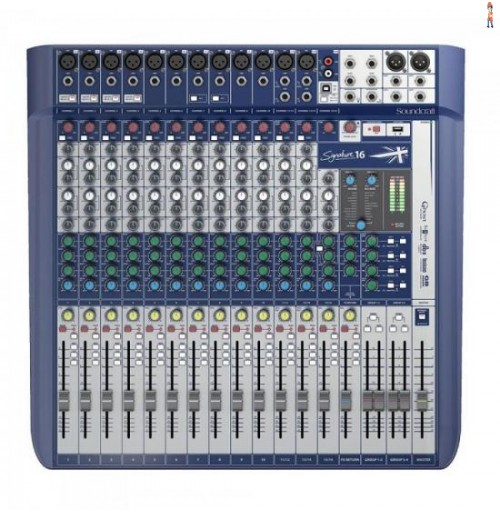 Mixer Analógico 16 Canais Signature Preto/Azul Soundcraft