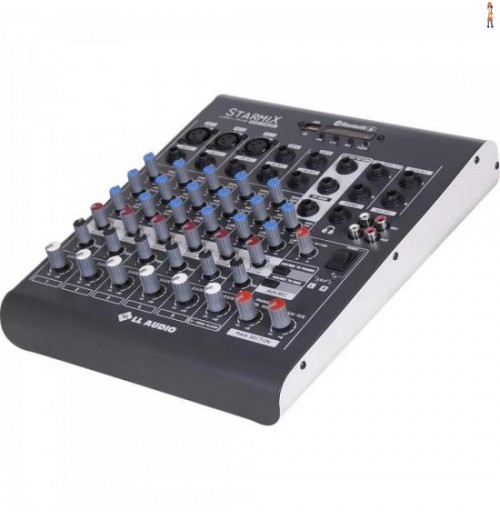 Mesa De Som C/ 06 Canais Stereo Starmix Xms602R Cinza Ll Audio