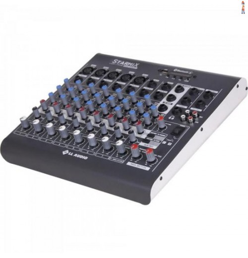 Mesa De Som C/ 08 Canais Stereo Starmix Xms802R Cinza Ll Audio