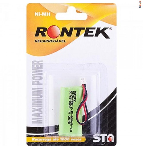 Bateria Recarregável Conector A58 Para Telefone Sem Fio Nimh 600Mah 2,4V Rontek