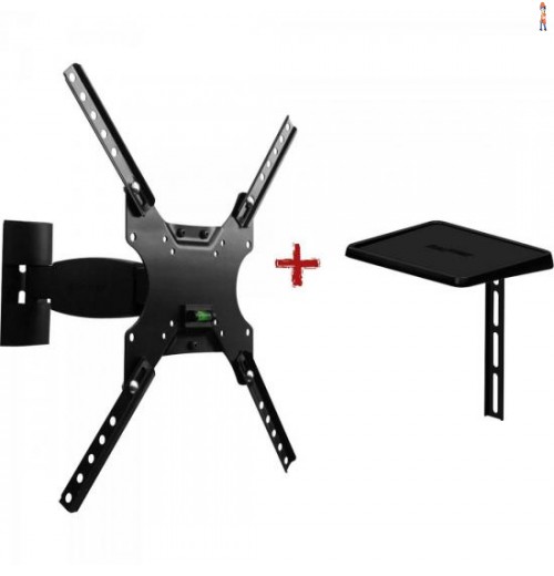 Suporte Articulado Tv/Conversor 23" A 55" Sbrp137 Combo 2X1 Brasforma