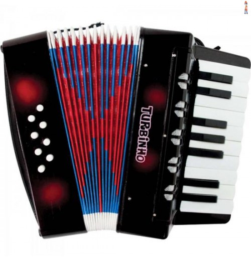 Acordeon Sanfona Infantil 104 Preto Turbinho