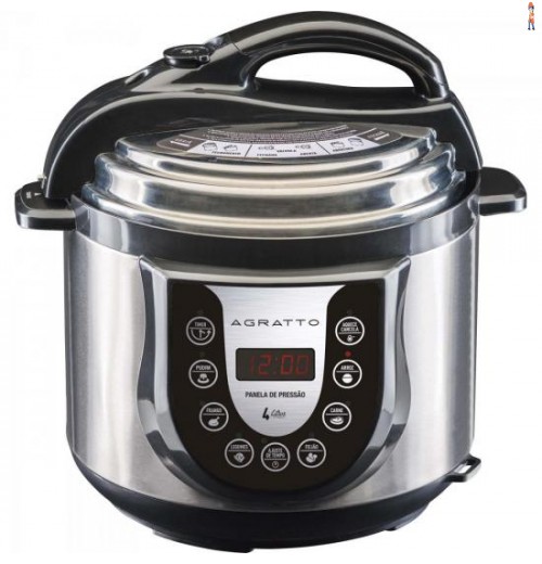 Panela De Pressão Eletrônica 127V Ped01 Cinza/Preta Agratto