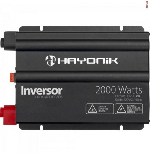 Inversor 2000W 12Vdc/220V Onda Modificada Cinza Escuro Hayonik