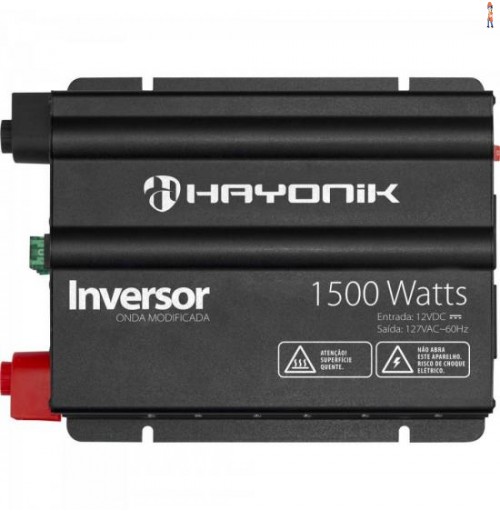 Inversor 1500W 12Vdc/127V Onda Modificada Cinza Escuro Hayonik