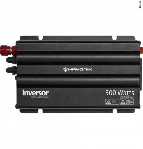 Inversor 500W 12Vdc/127V Onda Modificada Cinza Escuro Hayonik