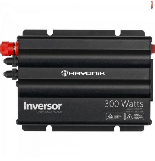 Inversor 300W 12Vdc/127V Onda Modificada Cinza Escuro Hayonik