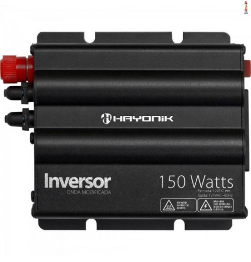 Inversor 150W 12Vdc/127V Onda Modificada Cinza Escuro Hayonik
