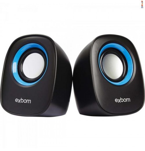 Caixa Multimídia 2.0 5W Rms Cs-89 Preta/Azul Exbom