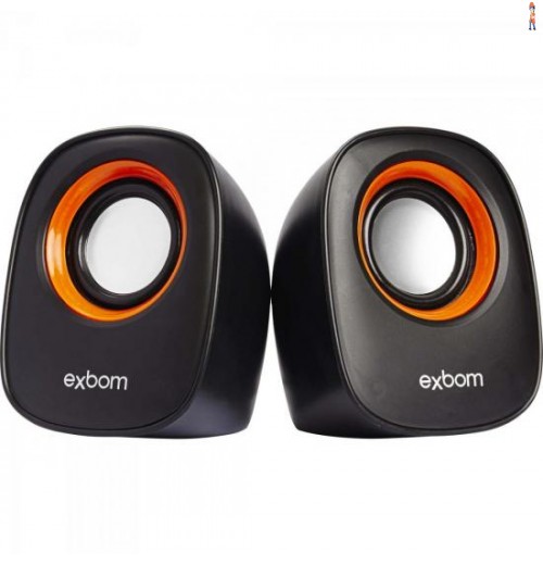 Caixa Multimídia 2.0 5W Rms Cs-89 Preta/Laranja Exbom