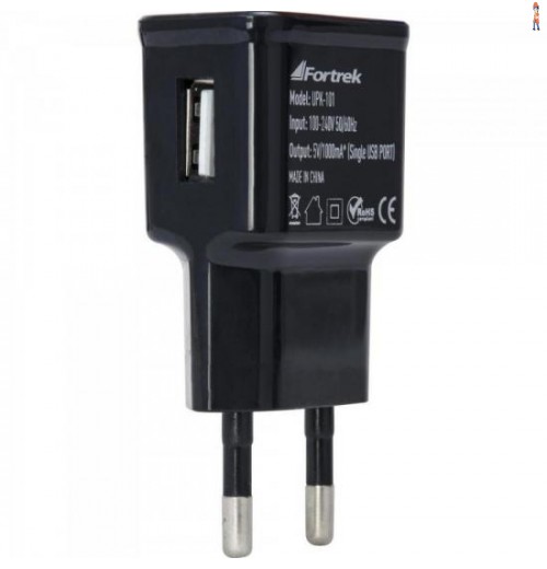 Fonte De Energia Usb 1 Portas 1A Upk-101 Preto Fortrek