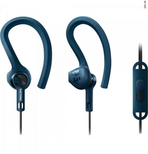 Fone De Ouvido Esportivo 3 Em 1 Com Microfone Shq1405Bl/00 Azul Philips