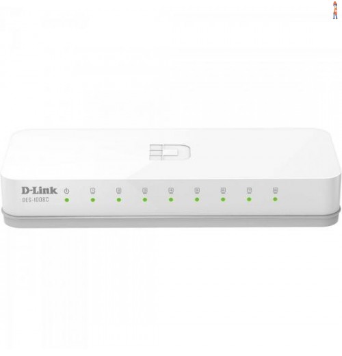 Switch Fast 8 Portas 100Mbps Des-1008C Branco D-Link