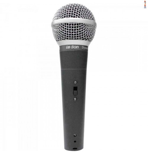 Microfone De Mão Dinâmico Ls58 Cinza Chumbo Leson