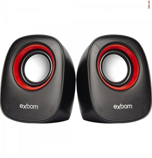 Caixa Multimídia 2.0 5W Rms Cs-89 Preta/Vermelha Exbom