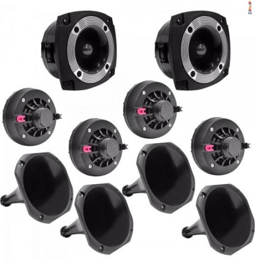 Kit Som Automotivo 120W Rms 8 Ohms 4 Drivers + 4 Cornetas Longas + 2 Super Tweeters Orion