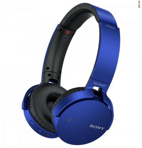Fone De Ouvido Wireless Bluetooth Com Microfone Mdr-Xb650Bt Azul Sony