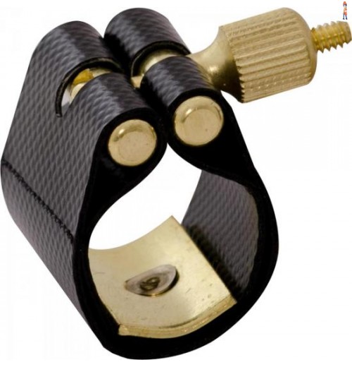Abraçadeira De Couro Sintético Para Saxofone Tenor Com Ressonador Btma-1 Preta Free Sax