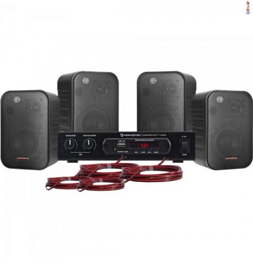 Kit Som Ambiente 400W Musical Ambience 4000 Preto Hayonik