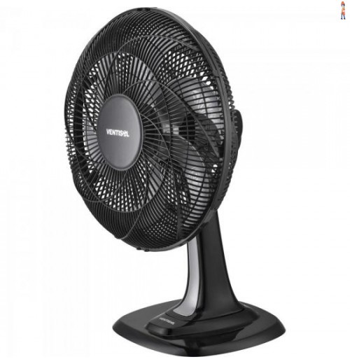 Ventilador De Mesa 30Cm Com 6 Pás 127V Turbo 6 Preto/Cinza Ventisol